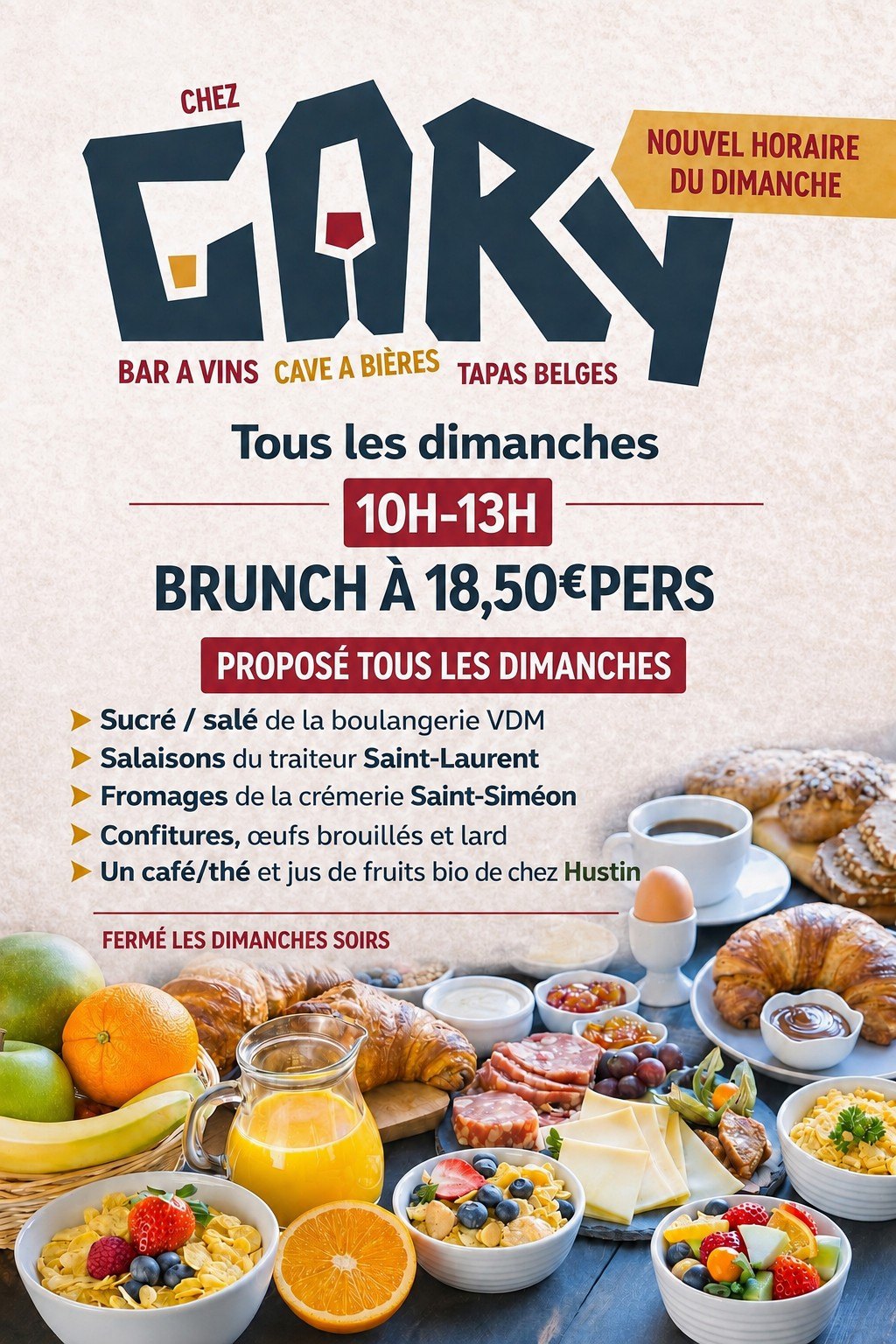 Affiche du brunch Chez Gary